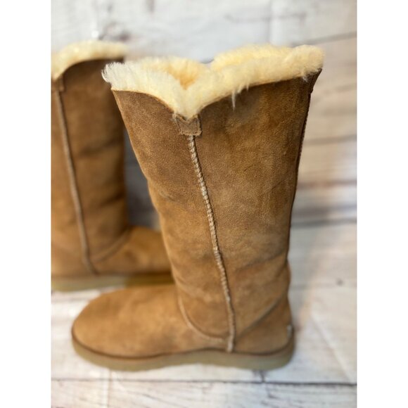 UGG Bailey Button Triplet Chestnut Suede Tall Boots Size US 8 Women’s - Picture 4 of 12